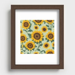 Sunflower pattern design Recessed Framed Print
