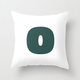 o (Dark Green & White Letter) Throw Pillow