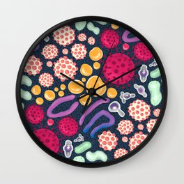 Your Intestinal Microbiome Wall Clock | Digital, Colon, Science, Drawing, Gutflora, Pattern, Seamlessrepeat, Colorful, Digestine, Seamlesspattern 