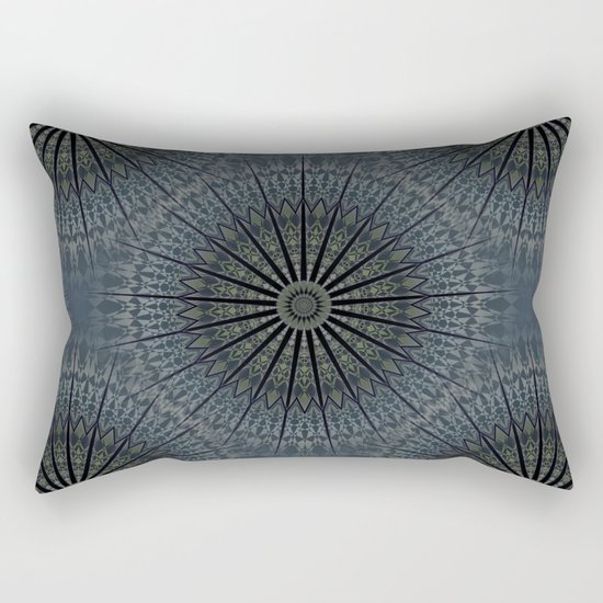Dark Blue Mandala Rectangular Pillow