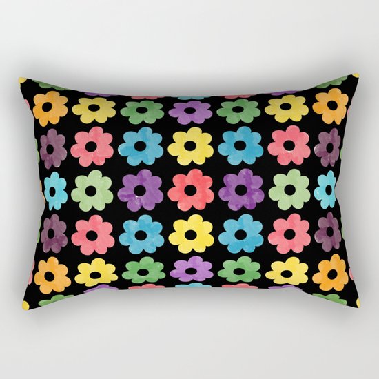 Colorful Floral Pattern V Rectangular Pillow