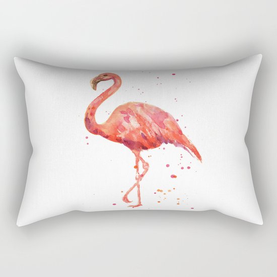 Flamingo, Pink Flamingo, Tropical, bird art, Florida Rectangular Pillow