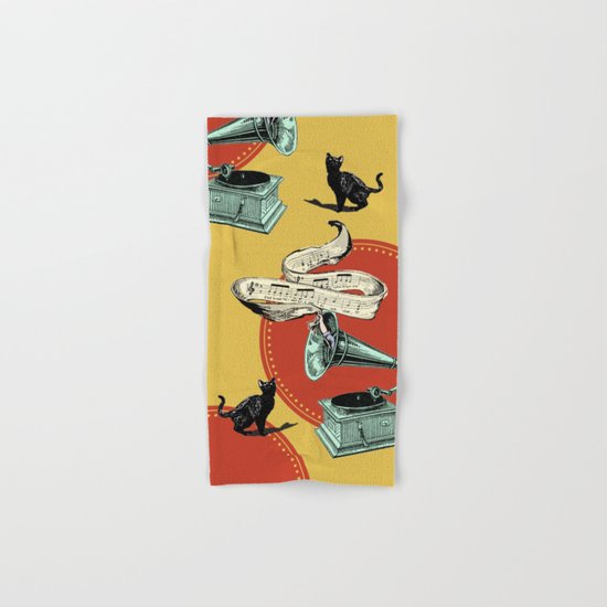 The Cat and the Cat Song (red) Hand & Bath Towel
