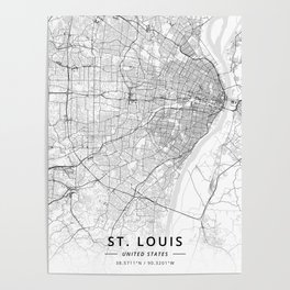 St. Louis, United States - Light Map Poster