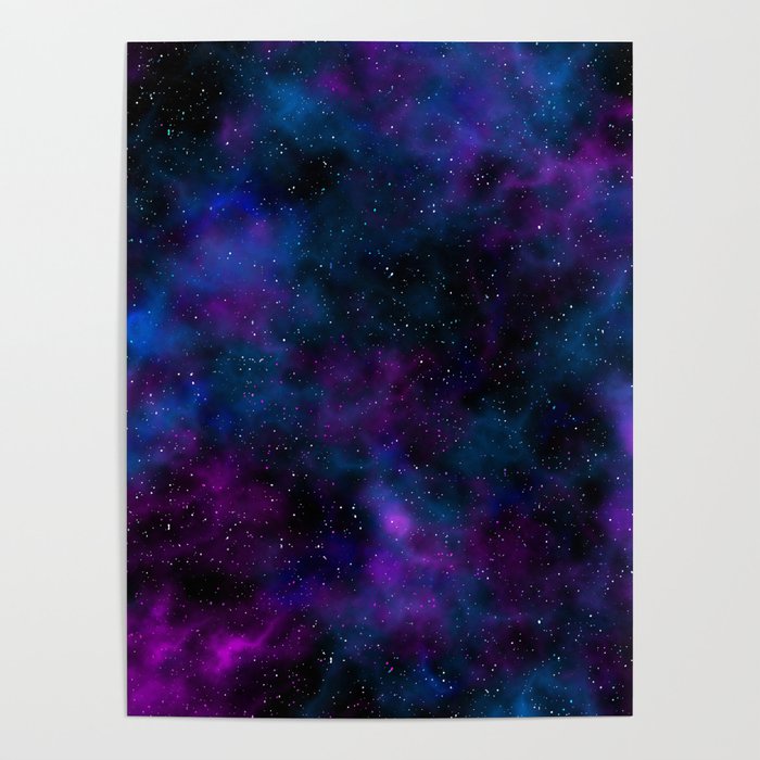 Space beautiful galaxy starry night image Poster