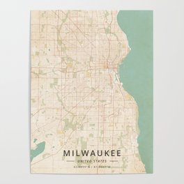 Milwaukee, United States - Vintage Map Poster