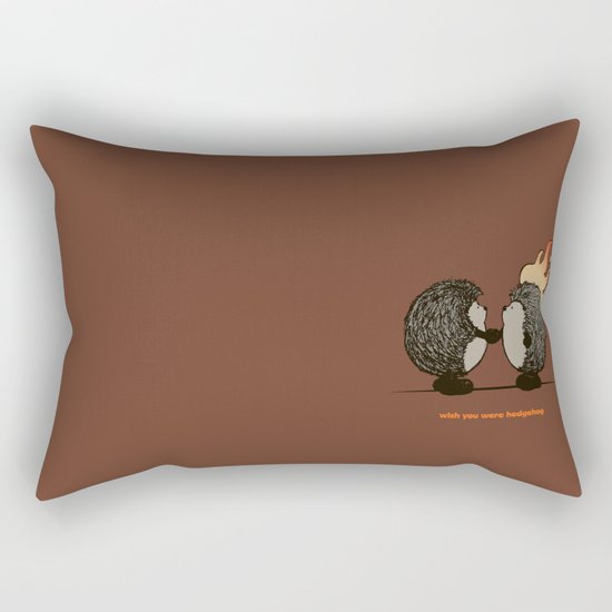 Wish you were hedgehog Rectangular Pillow