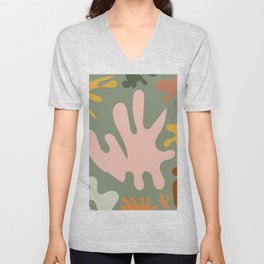 17 Abstract Shapes Organic 220516 V Neck T Shirt