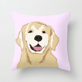Yellow Lab with Lavender Throw Pillow