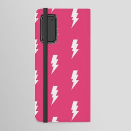 Pink and White Aesthetic Lightning Bolt  Android Wallet Case