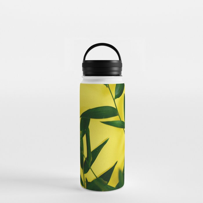 Leaves on Yellow Water Bottle