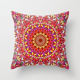 Happy Indian Summer Mandala Throw Pillow