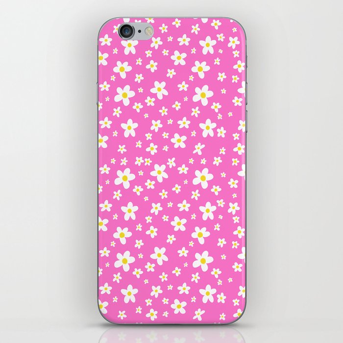 Daisies over Bubblegum Pink iPhone Skin