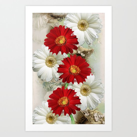 vintage & gerbers Art Print