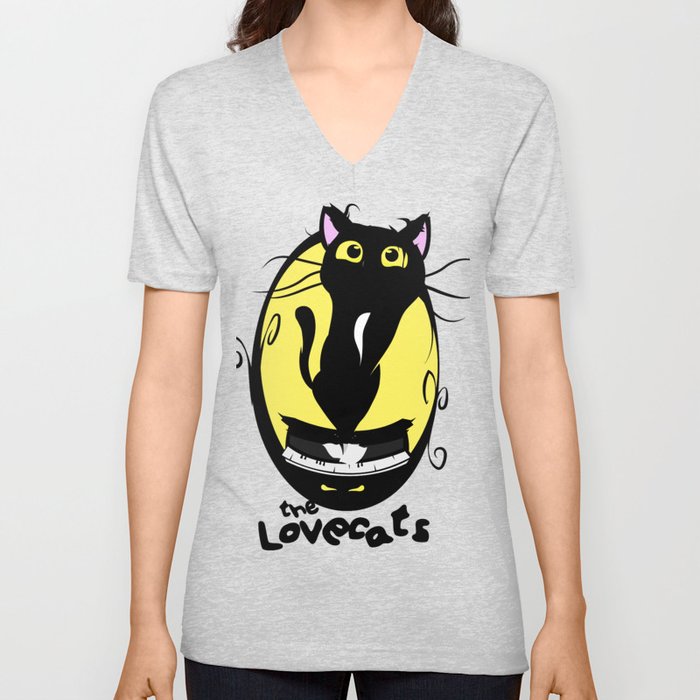 The Lovecats - Illustration The Cure song V Neck T Shirt