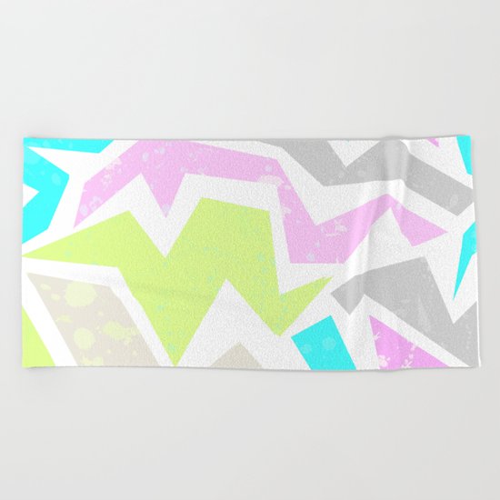 Abstract painting in pastel shades . Beach Towel