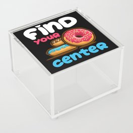 Find Your Center Rainbow Sprinkles Donut Yoga Pun Acrylic Box