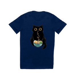 Ramen Cat T Shirt | Digital, Bigeyes, Catandramen, Kilkennycatart, Noodles, Blackcat, Fatcat, Cat, Painting, Ramen 