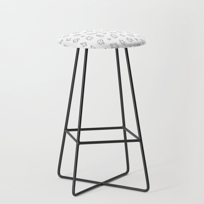 Dark Grey Gems Pattern Bar Stool