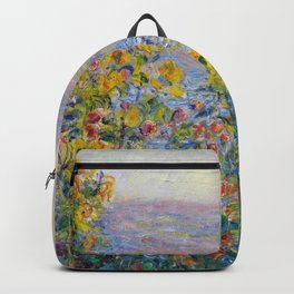 1881 Claude Monet Flower Beds At Vétheuil Backpack