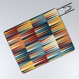Backgammon, colorful abstract retro Geometrics  Picnic Blanket