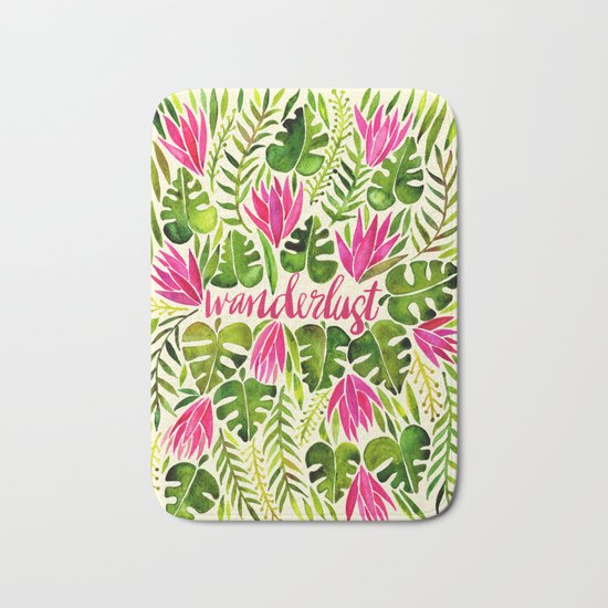 Tropical Wanderlust – Pink & Lime Bath Mat