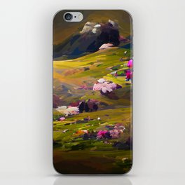 Flower Field and Volcano iPhone Skin