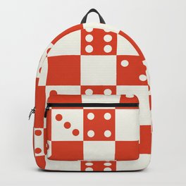 Checkered Dice Pattern (Creamy Milk & Tangerine Tango Color Palette) Backpack