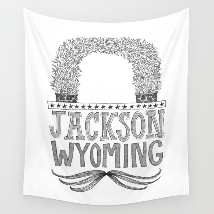 Jackson Wyoming Antler Arch Wall Tapestry