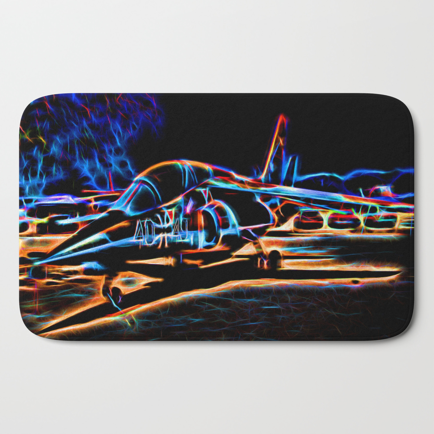 Neon Jet Bath Mat By Msqrd2 Society6