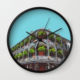 Hanging Baskets of Royal Street, New Orleans Wall Clock