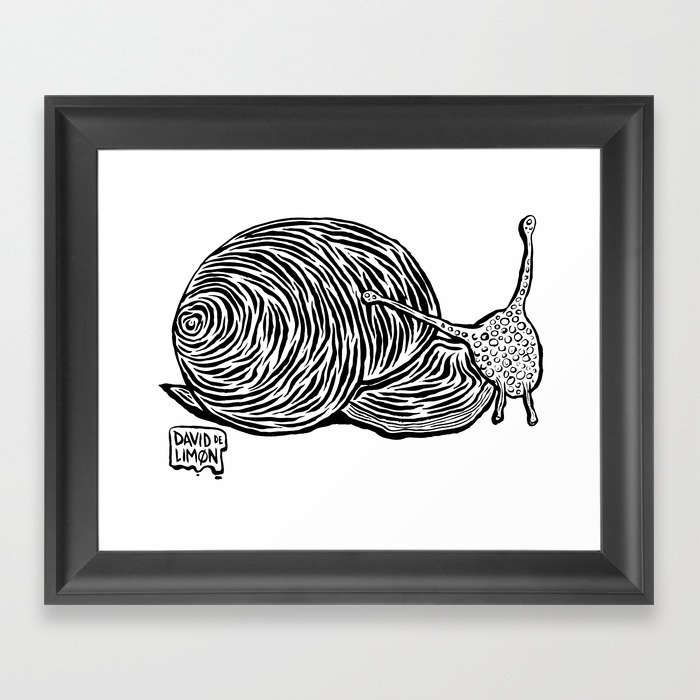 Black Snail Framed Art Print