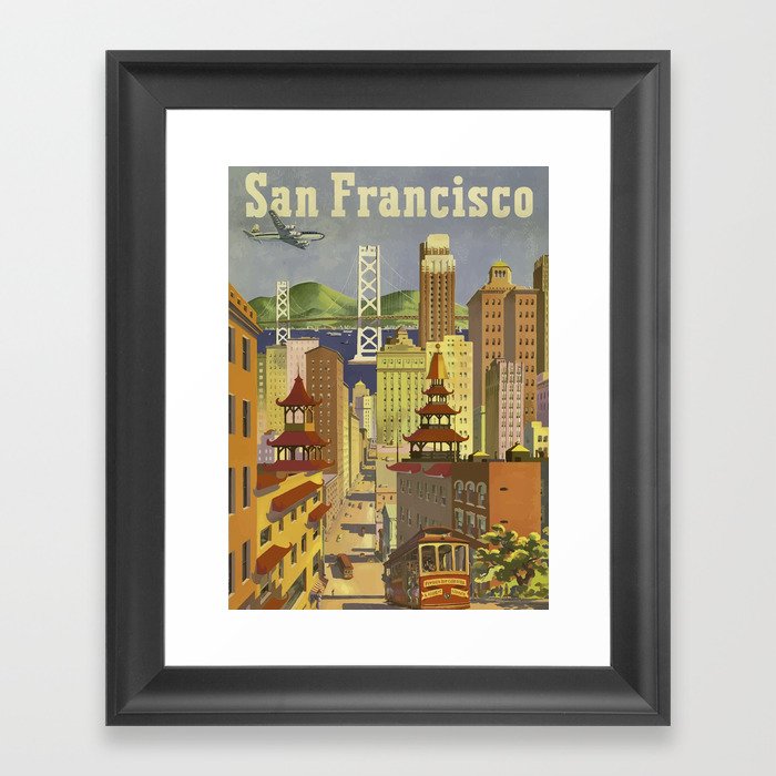 Vintage San Fransisco Poster Framed Art Print