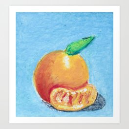 oil pastel orange Art Print