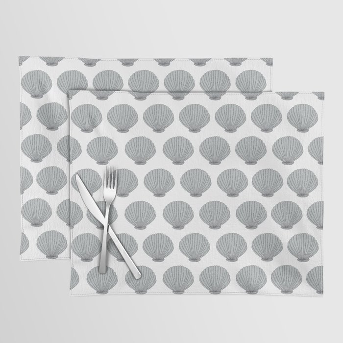 Coastal Sea Shells in Silver Placemat