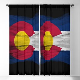 Colorado state flag brush stroke, Colorado flag background Blackout Curtain
