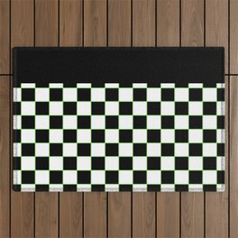 Checkered With Neon Green II Outdoor Rug