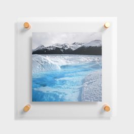 Argentina Photography - Cold Blue Water By The Snowy Mountains Floating Acrylic Print