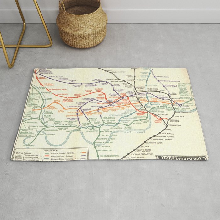 Vintage London Underground Map Rug