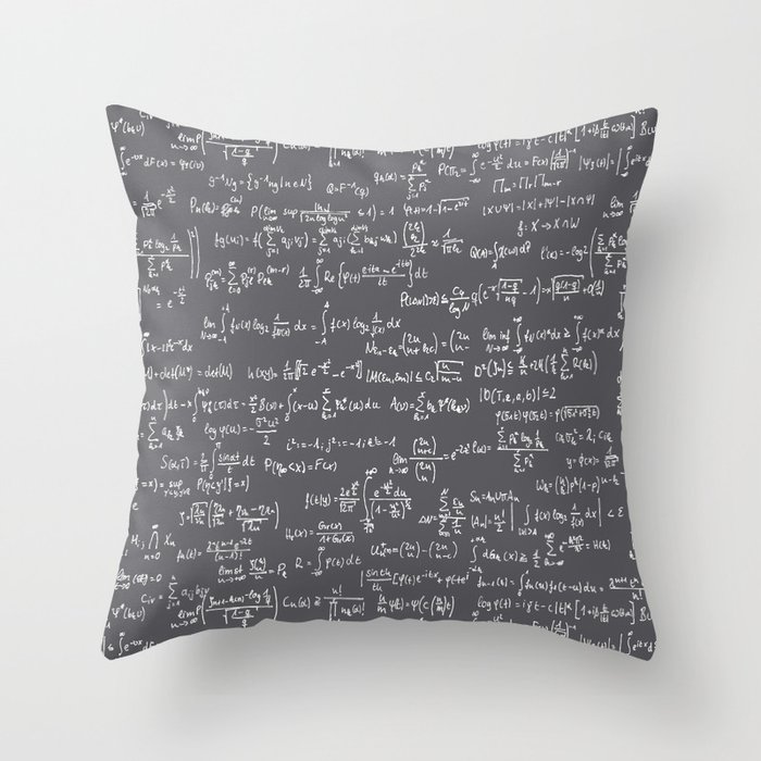 Math Equations // Charcoal Throw Pillow