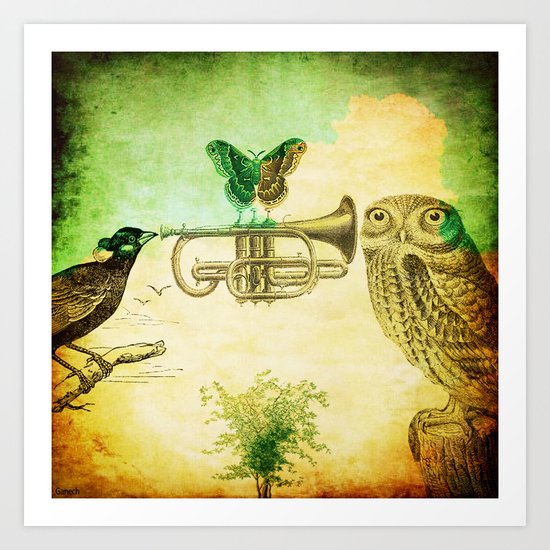 Music of birds Art Print