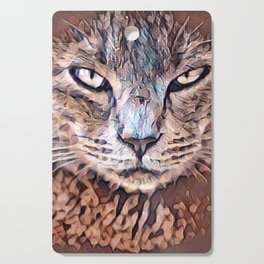 Cute angry cat canvas print Cutting Board