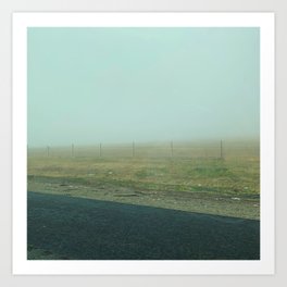 Traveling through fog Art Print