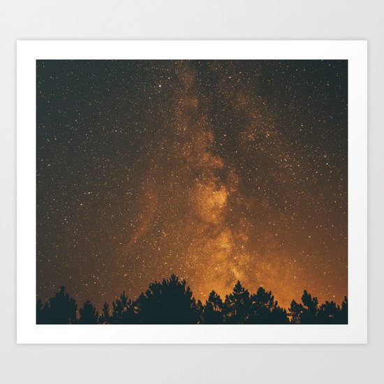 The Milky Way (Forest Landscape Photography, Starry Night Sky Photo) Art Print