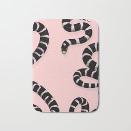 Snake Pink Bath Mat | Snake, Minimal, Reptil, Pink, Color, Digital Manipulation, Photo, Digital, Wild, Clean 