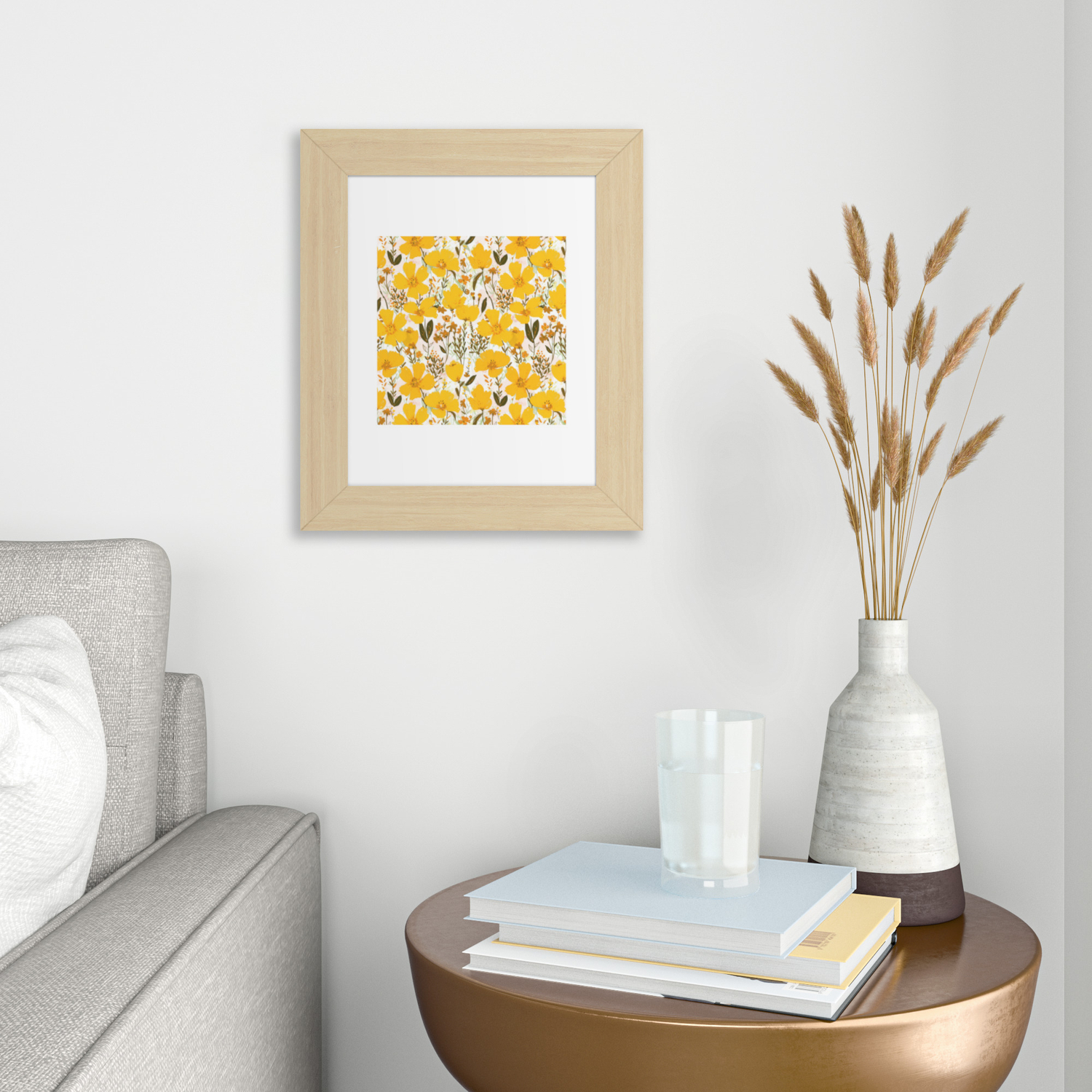 X-Large 28 x 20 Society6 Yellow Roaming Wildflowers by Alison Janssen on Rectangular Pillow 