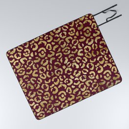 Foil Glam Leopard Print 04 Picnic Blanket