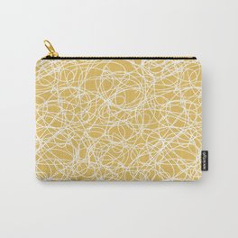 Yellow and White Thick Scribble Mosaic Pattern Pairs DE 2022 Trending Color Golden Appeal DE5382 Carry-All Pouch