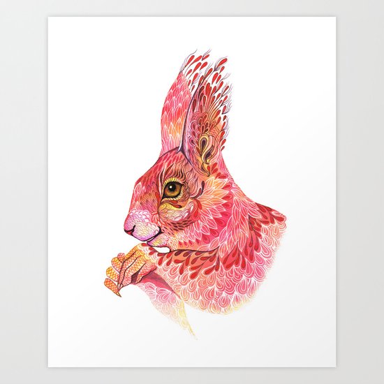 The squirrel magic Art Print