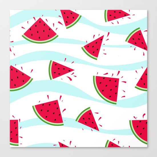 Watermelon pattern . Retro . Canvas Print